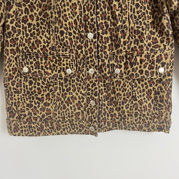 Marissa Webb Ellery Khaki Leopard Print Cotton Canvas Quilted Utility Jacket - Picture 6 of 16